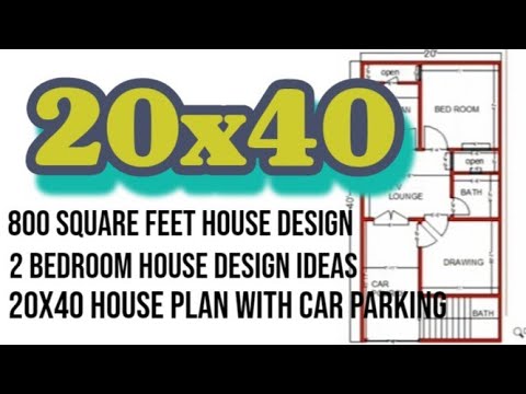 20x40 | 20x40 house plan with car parking | 800 sqft house plan | 20x40 ...