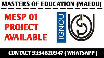 MESP 01 Ignou Project / Ignou MAEDU Project submission / MESP 01 Project Work