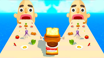 Sandwich Runner 🤪🥪🍖 Gameplay 4,5,7 Levels Funny game iOS, Android
