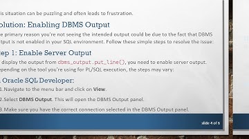 How to Fix dbms_output.put_line() Not Displaying Output in PL/SQL
