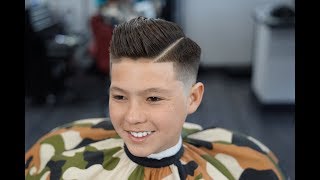 Barber Tutorial : KIDS COMB OVER! transformation