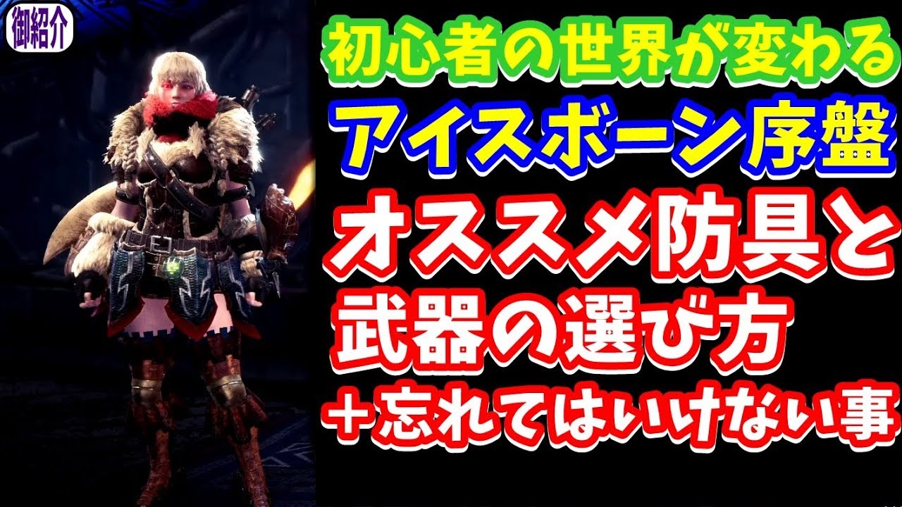 アイスボーン序盤 超意外な隠れ便利防具 初心者にオススメな防具と武器の選び方 絶対にやっておくべき事 Mhwi Youtube