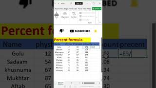 एक्सेल में प्रतिशत का फ़ॉर्मूला? How to Calculate Percentage in Excel #shorts