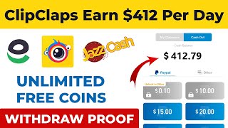 ClipClaps Earnings | ClipClaps Payment Withdraw Proof | ClipClaps Referral Trick and Free Coins