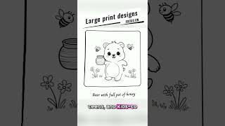 Cute Woodland Scenes Large Print Animal Coloring Designs for Simple Stress Relief and Relaxation