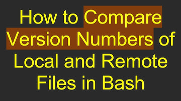 How to Compare Version Numbers of Local and Remote Files in Bash