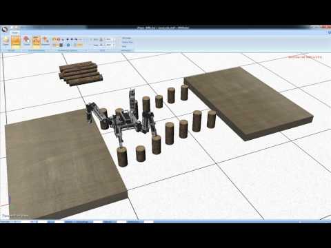 Quadruped robot MR4 in dynamic simulation