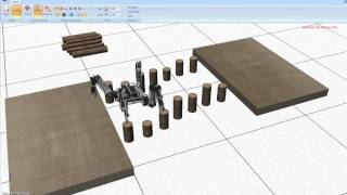 Quadruped robot MR4 in dynamic simulation