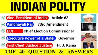 Indian Polity | Polity PYQ GK | GK Questions and Answers | Static GK