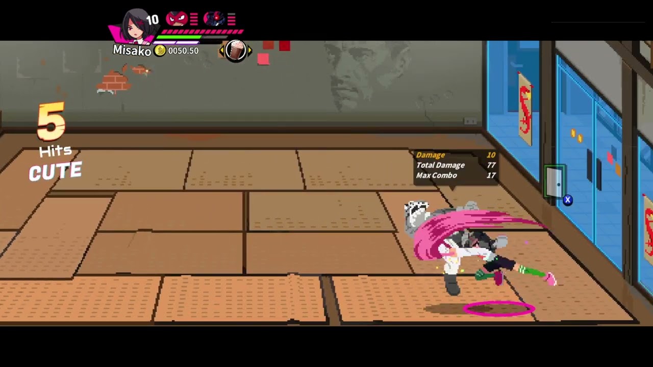 a combo from that one river city girls 2 patch where they removed player hitstop for some reason