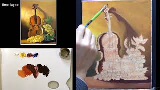 still beginners painting oil violin
