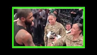 Kyrie irving gives jersey, shoes to troops at celtics-nets game (video)