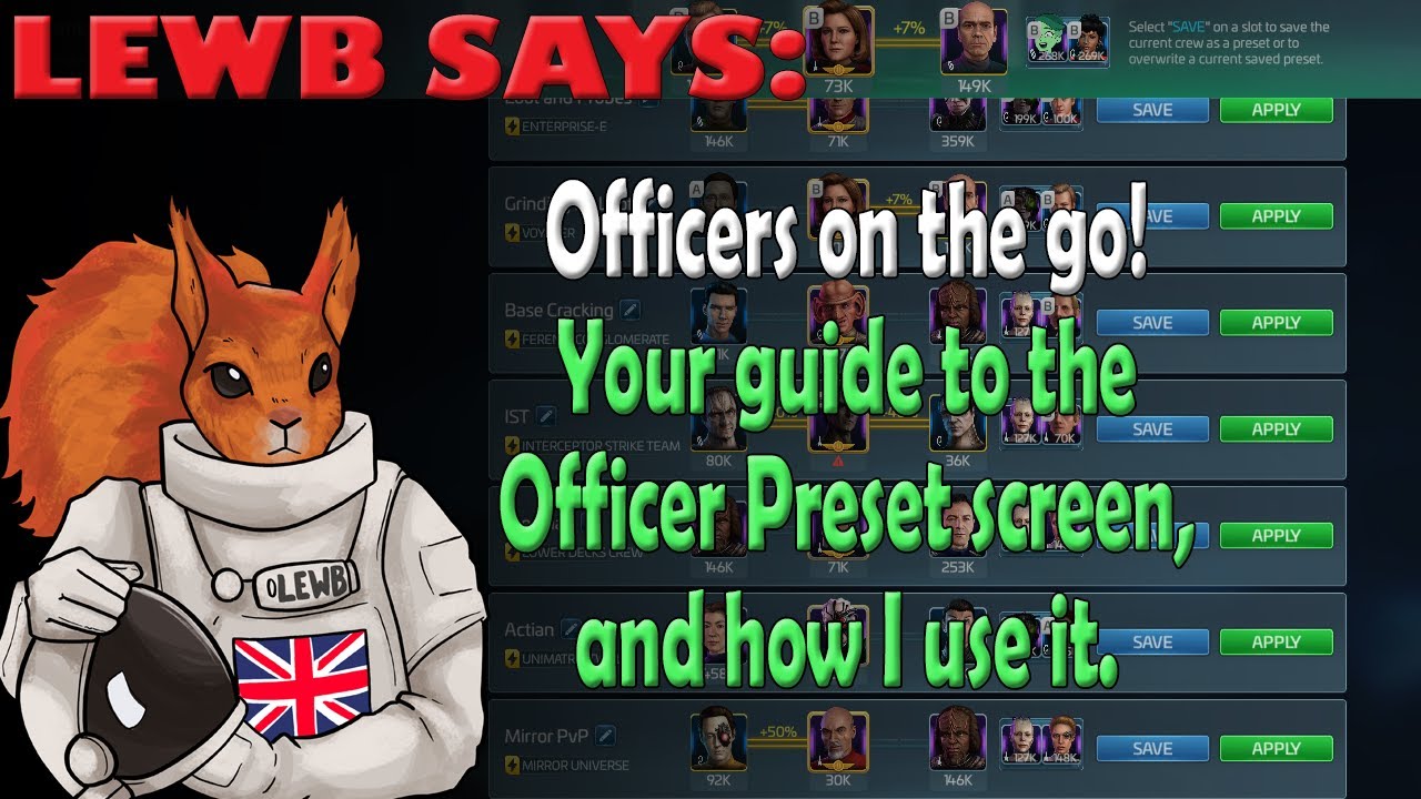 STFC | Officer pre-sets | How they work | My Set up | Great QOL feature for Star Trek Fleet Command