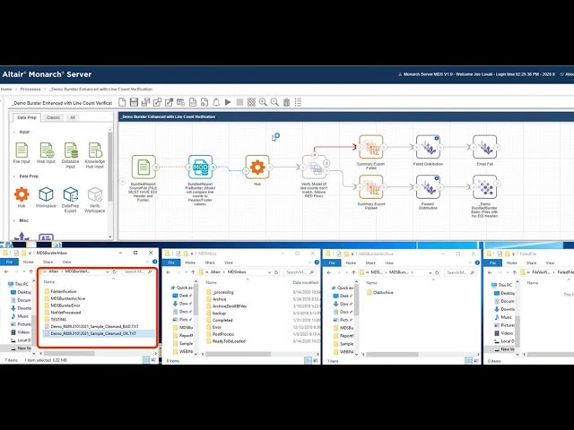 Demo: Monarch Burster Nodes Automatically Unbundle Reports and Flag Errors