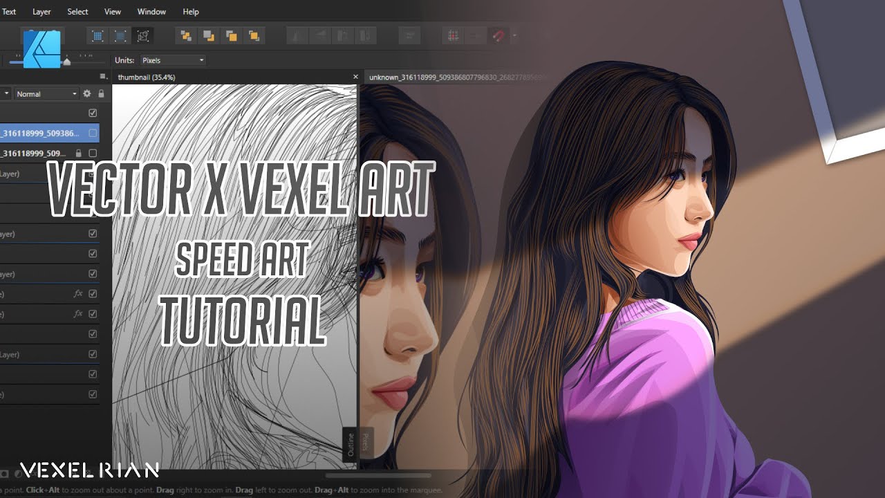 How to Make Vector x Vexel Art in Affinity Designer | Timelapse / Speed Art