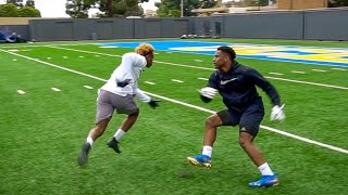 ANKLES WERE TAKEN! DB vs WR 1ON1s AGAINST COLLEGE FOOTBALL PLAYERS! (IF I WIN I GET THEIR GEAR)