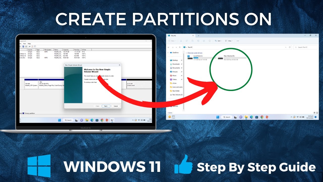 How to create partitions on Windows 11 || Create a new drive in Windows ...