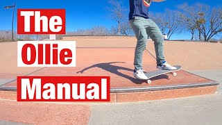 How to Ollie Manual on a Box or Ledge | Beginner Skateboard Trick Tutorial