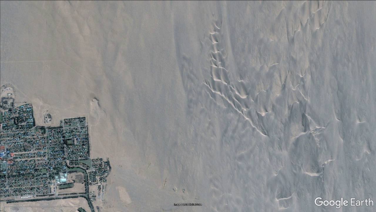 Sand dunes near Oranjemund, Namibia