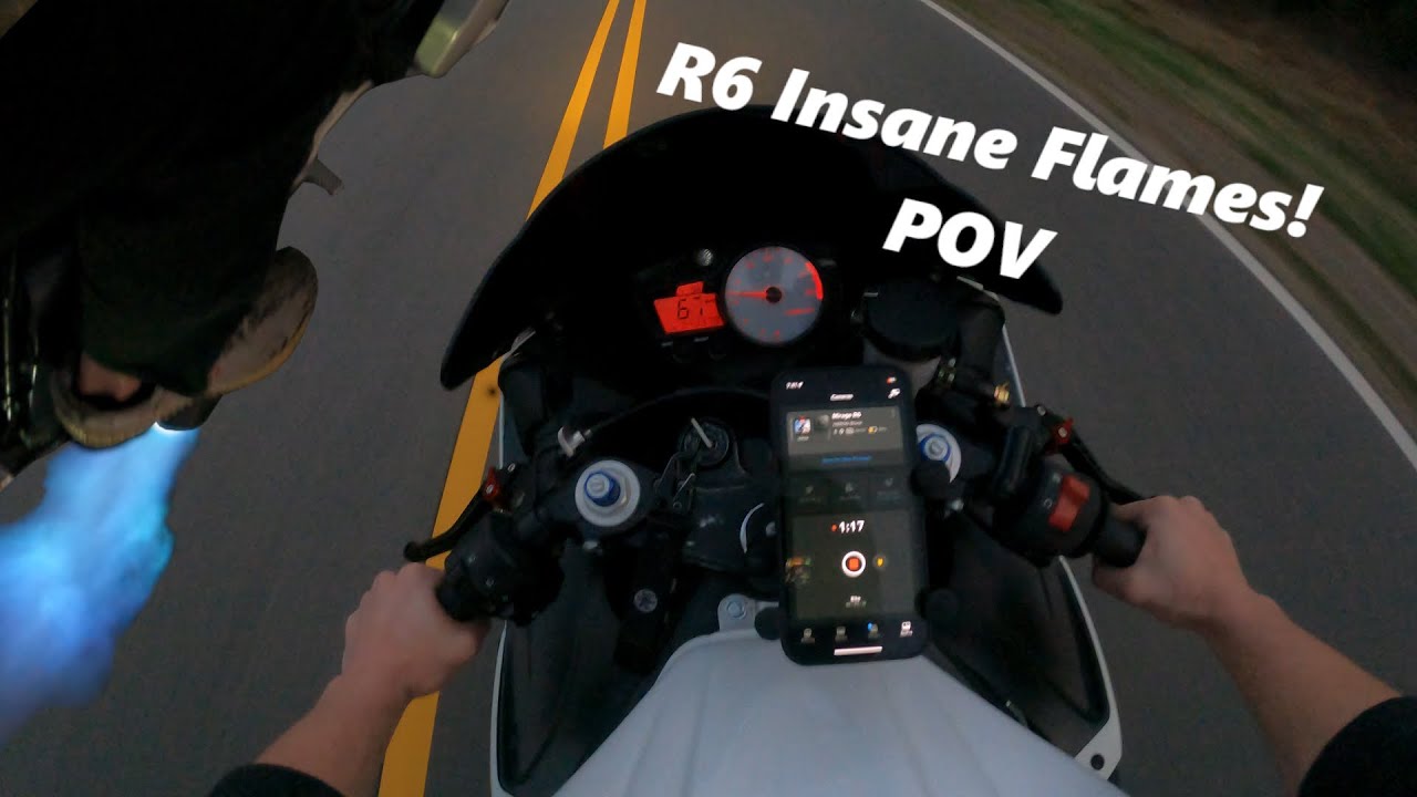 Yamaha R6 Shoots Massive Flames!! POV Ride - YouTube