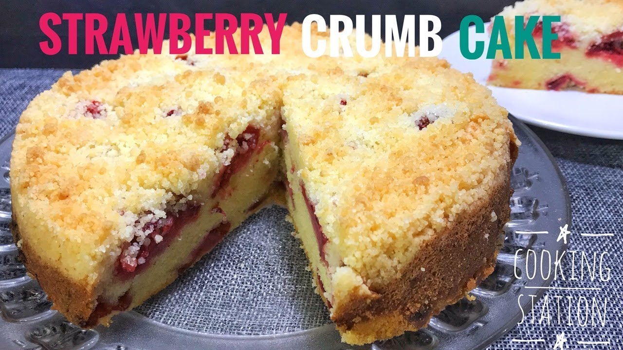 สตอเบอรี่ ครัมเบิ้ลเค้ก | How to make strawberry crumb cake recipe