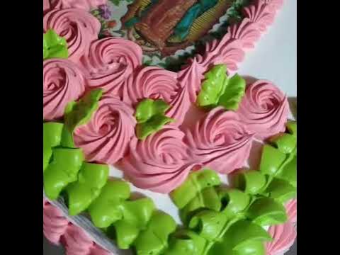 Pastel de tres leches decorado de la virgen de Guadalupe - YouTube