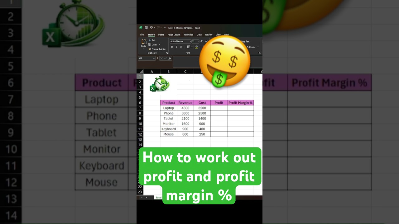 How to calculate Profit and Profit Margin - In UNDER 60 Seconds