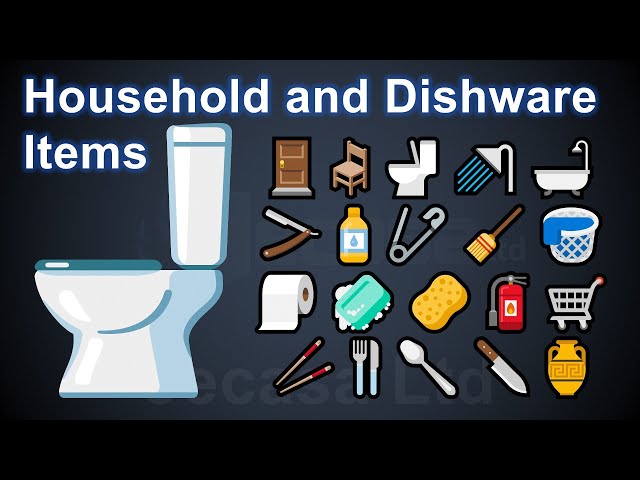 Emoji Meanings Part 41 - Household and Dishware Items | English Vocabulary class=