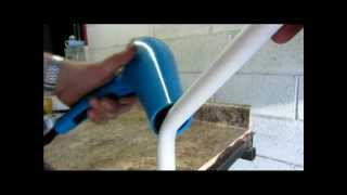 This video shows how to bend PVC pipe using heat from a hair dryer. This is a quick lesson using a piece of scrap 1" PVC pipe. Very 