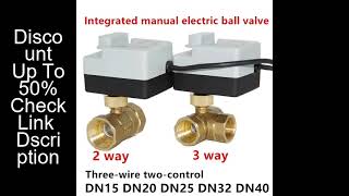 AC220V DC12-24V 3 Way\/2 Way DN15\/20\/25\/32\/40 with Manual Switch Brass Motorized Ball Valve 3-Wire Tw