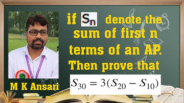 If Sn denotes the sum of first n terms of an ap then prove that s_30 = 3(S_20 - S_10).