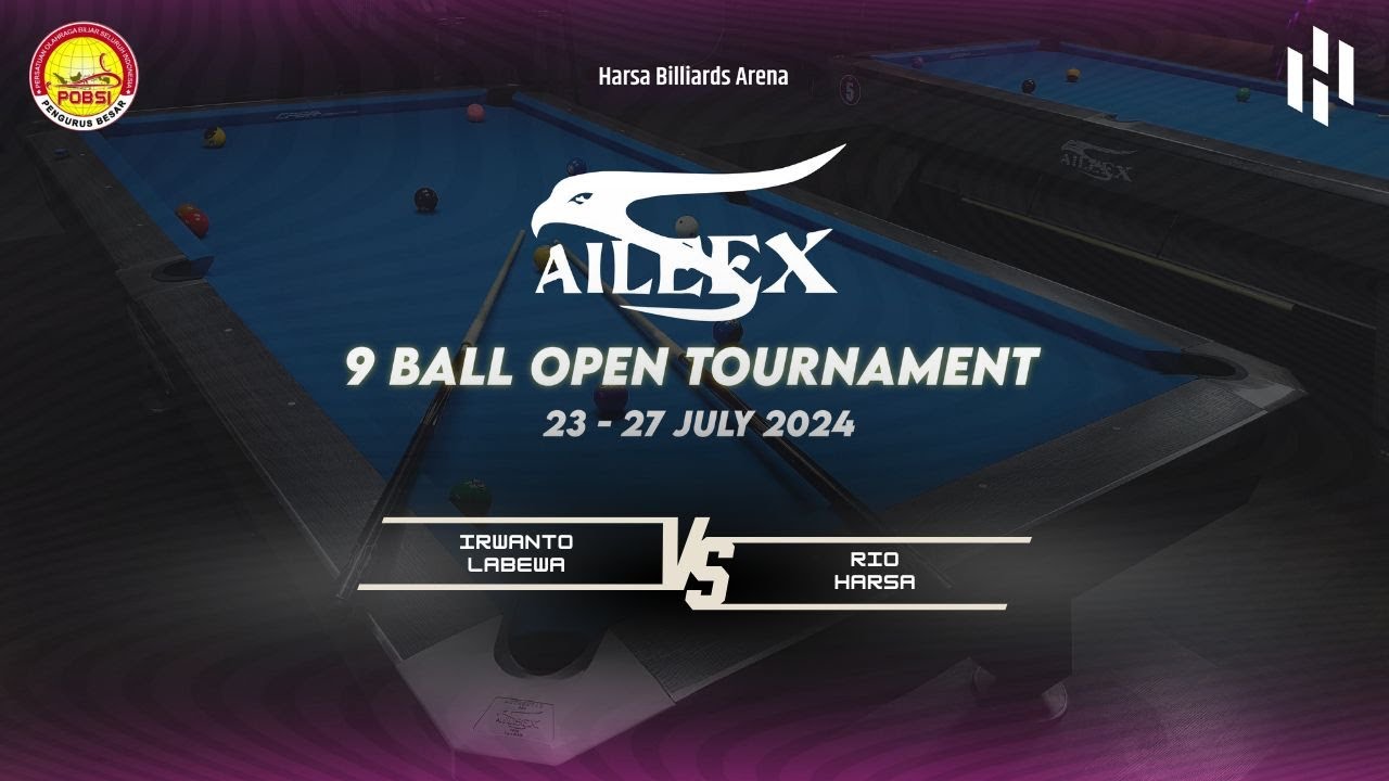 FULL MATCH Aileex 9 Ball Open Tournament 16 BESAR Irwanto - Labewa VS Rio - Harsa