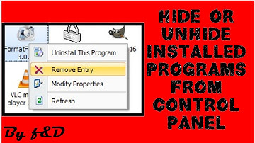 How to hide or unhide installed games or programs from control panel using absolute uninstaller
