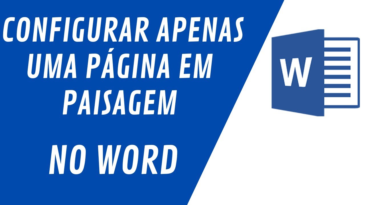 Como configurar apenas uma página em formato de paisagem no Microsoft ...