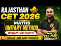 Rajasthan CET 2026 Maths | Unitary Method MCQ Questions Practice | By Manish Sir