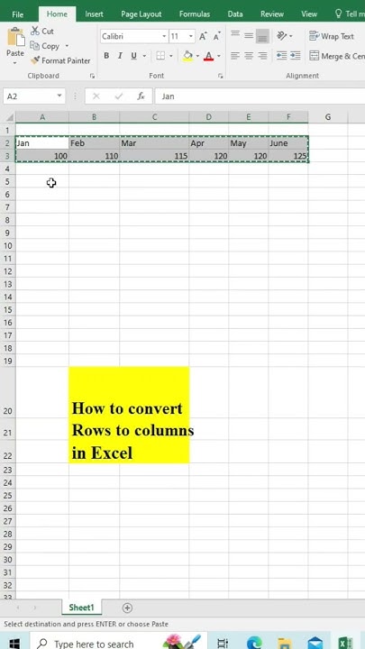 How to convert Rows into Columns in #excel - YouTube