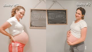 Pregnancy Belly Progression! First Baby vs Second Baby || Epic Transformation!