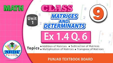 Class 9 Math Unit 1 Matrices and Determinants Ex 1.4 Q 6