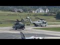 Three USMC CH-53E Super Stallions of HMHT-302 Squadron Takeoff. Includes HH-60M Black Hawk departure
