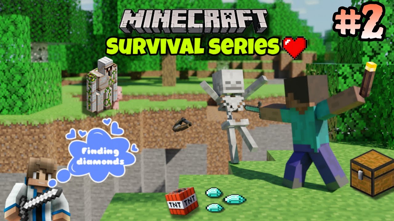 Minecraft on mobile/pe survival series ep #2 | Can I find diamonds ...