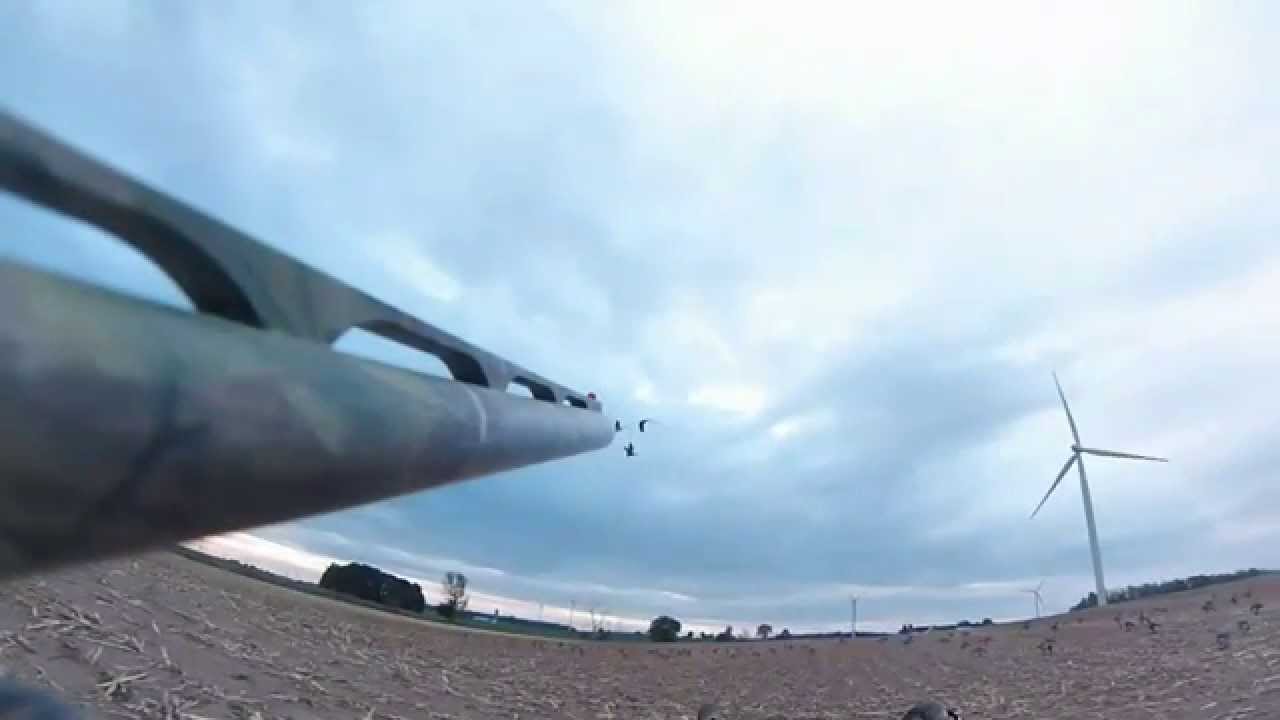 shooting three geese with one shot on gopro
