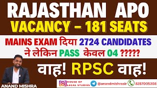 Rajasthan APO Mains Shocking Result 2025 | RPSC 2025 | APO Result
