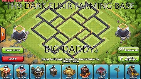 Clash Of Clans (TH9 Dark Elixir Farming Base)Big Daddy