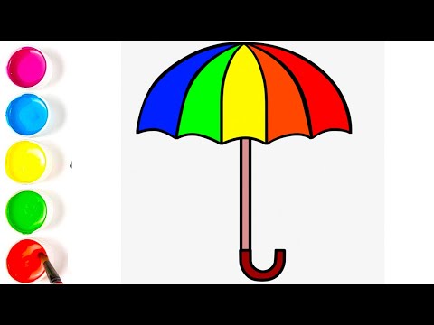 Как нарисовать Зонтик, Урок рисования для детей от 3 лет | Раскраска| Wie man einen  Färbung
