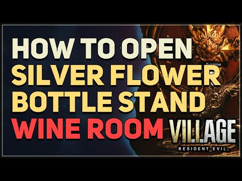 Silver Flower Bottle Stand Resident Evil Village (Wine Room)