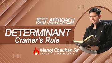🔥🔥 JEE Mathematics | Cramer