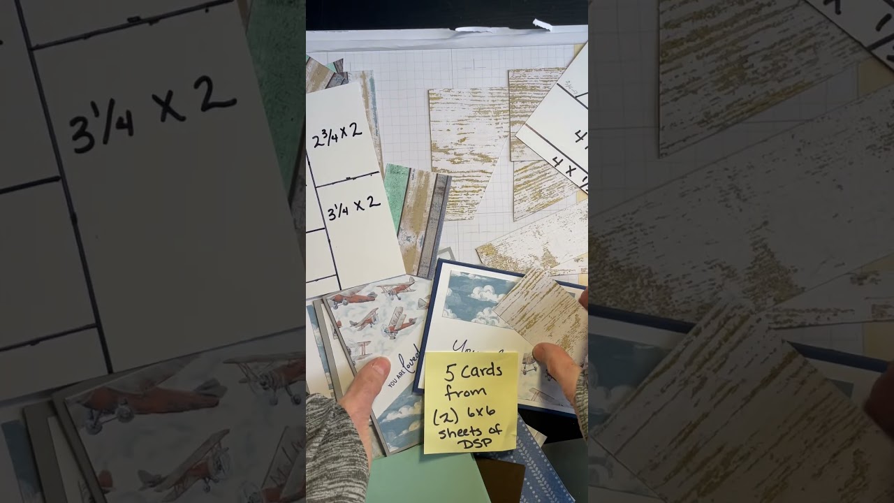 5 cards 2 sheets of 6x6 designer paper.