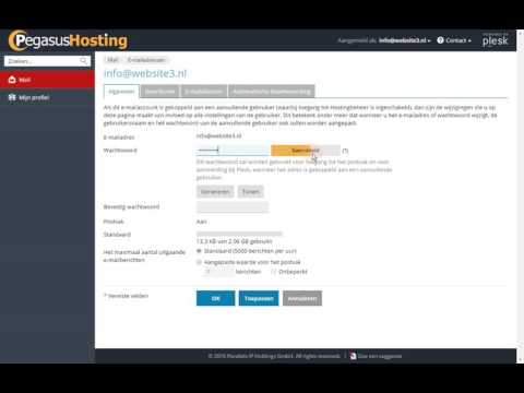 e mail wachtwoord aanpassen als gebruiker Plesk 12.5