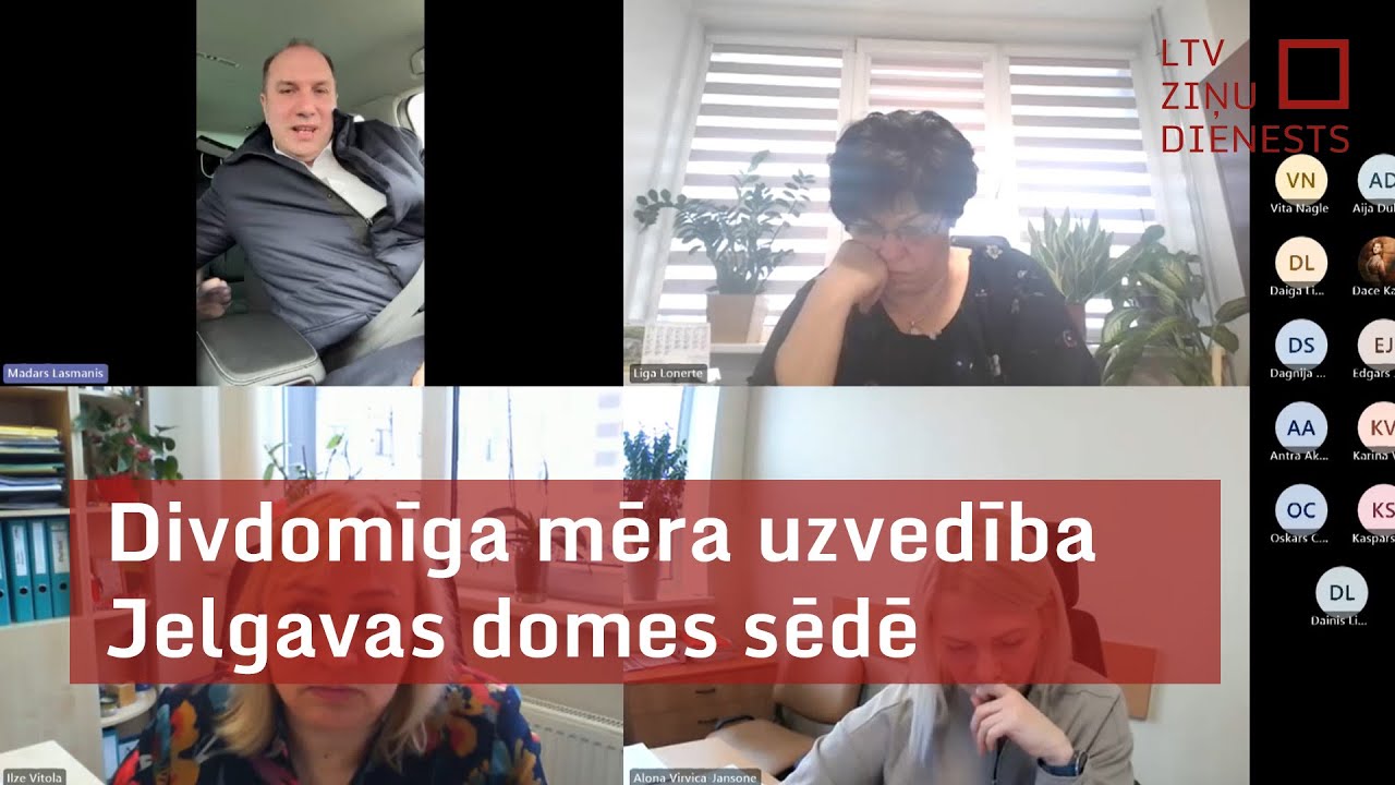 Divdomīga mēra uzvedība Jelgavas domes sēdē - YouTube