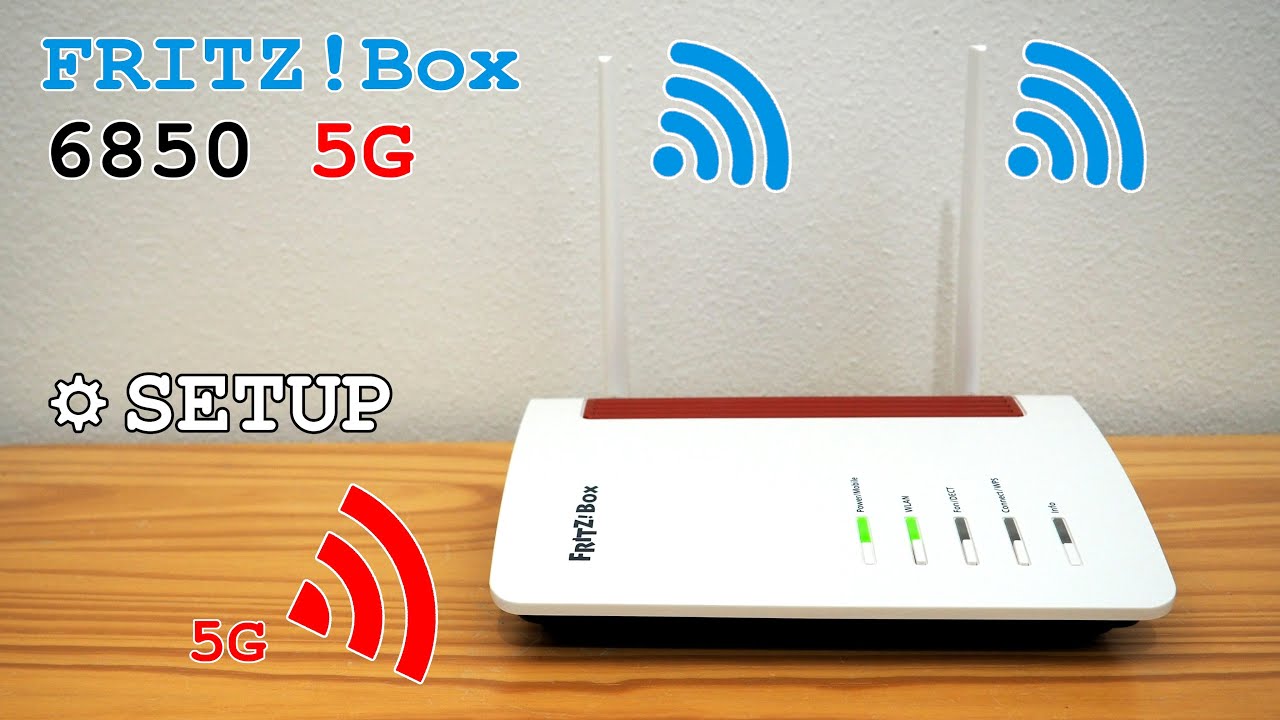 Wi-Fi and YouTube configuration installation, • test dual 6850 FRITZ!Box 5G - Unboxing, band router